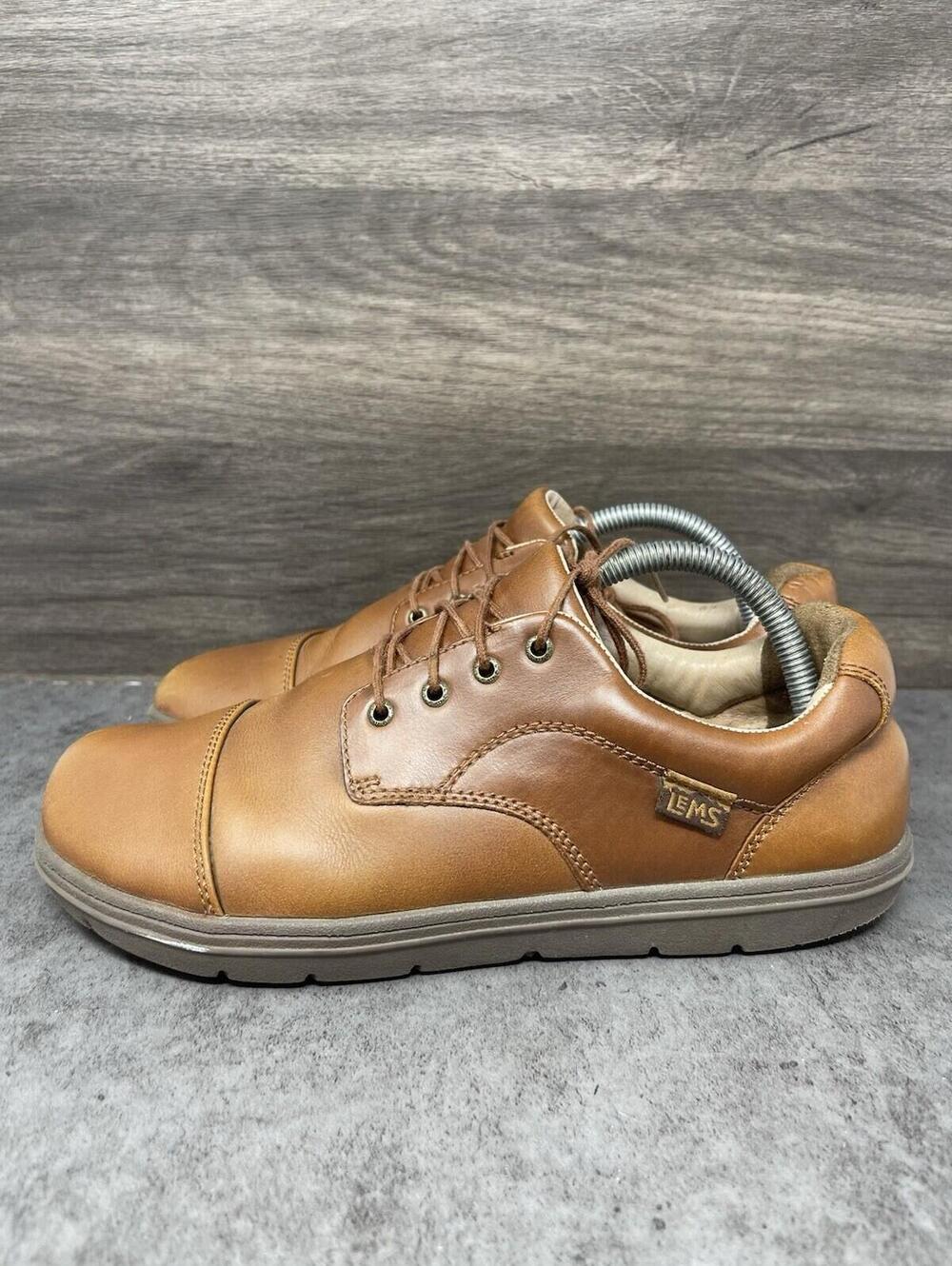 Lems Nine2five Minimalist Oxfords Mens Size 8 Brown Leather